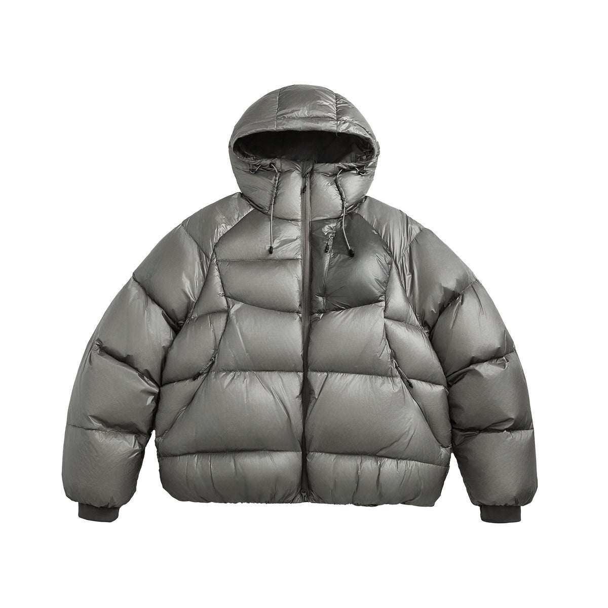 Winterjacke GLACIER Grau, gesteppt mit Kapuze