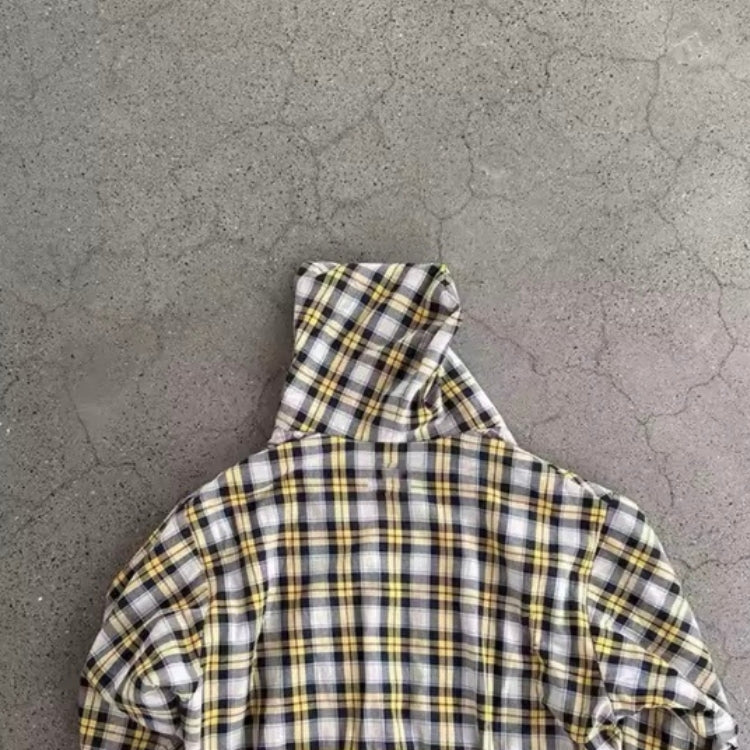 Zip Hoodie FLIPSIDE wendbar Karo Kapuzenjacke Oversize Unisex Bild 8