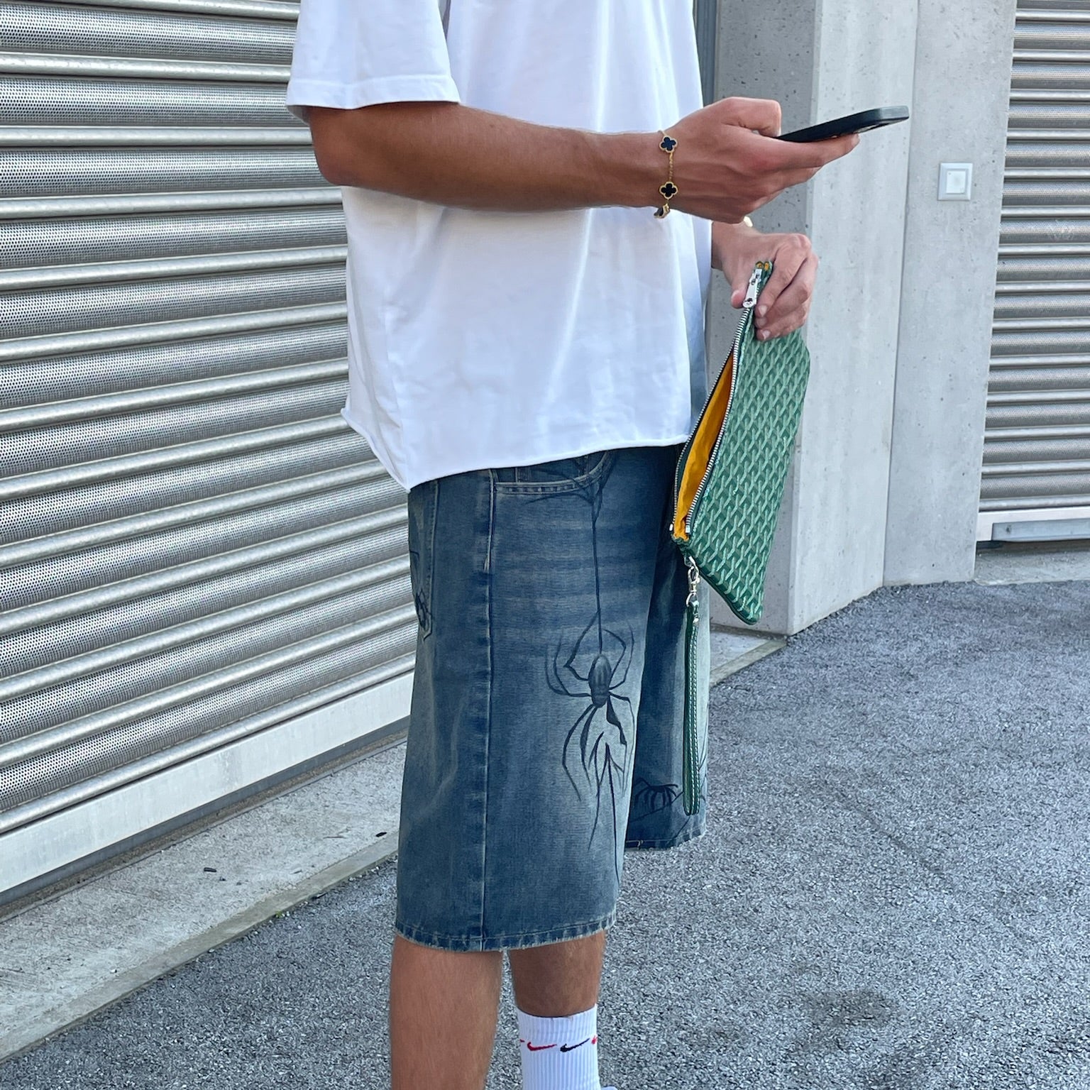 Kurze Baggy Jean Sommer mit Stick Jorts TASTECLOTHING