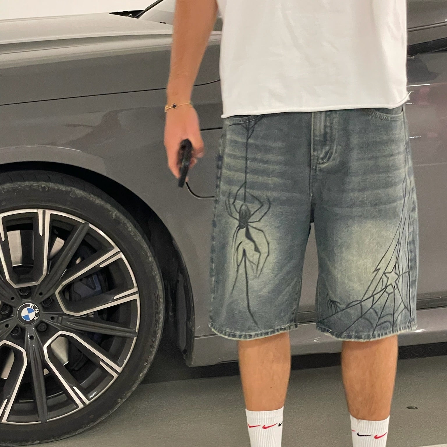 Kurze Baggy Jean Sommer mit Stick Jorts TASTECLOTHING