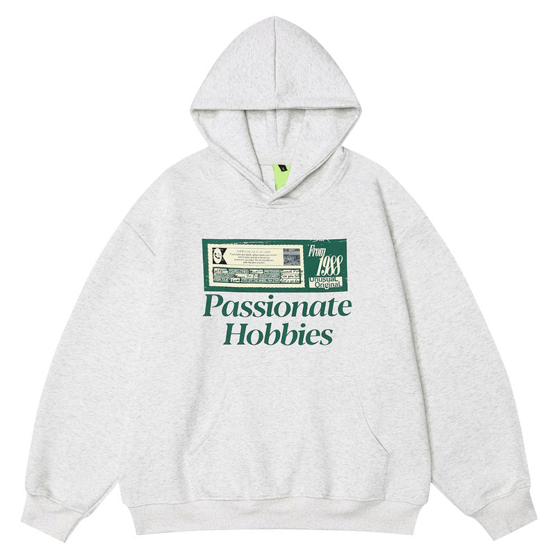 PASSION Vintage/Retro Baumwolle Hoodie Unisex TASTECLOTHING White Flower Gray / XL