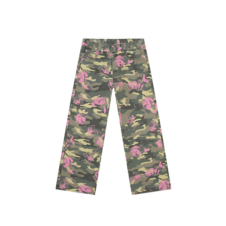 CAMO Denim Baggy Jeans TASTECLOTHING Pink Camouflage / XL