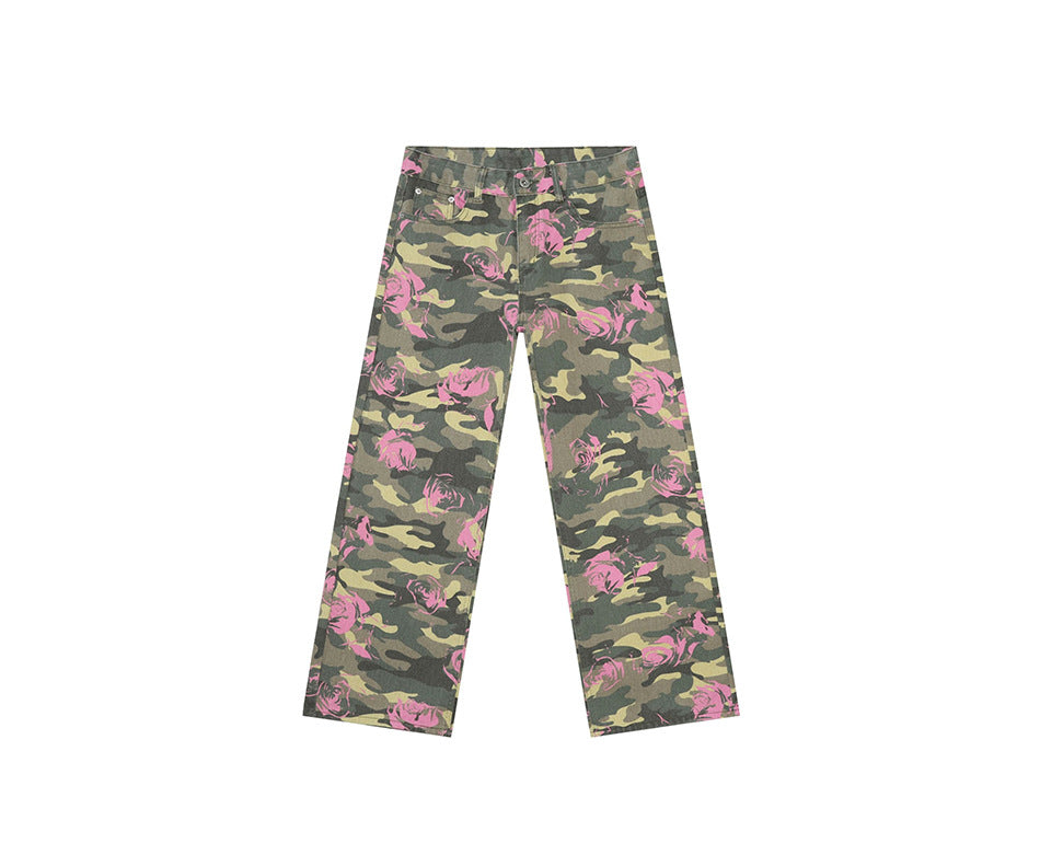CAMO Denim Baggy Jeans TASTECLOTHING Pink Camouflage / XL