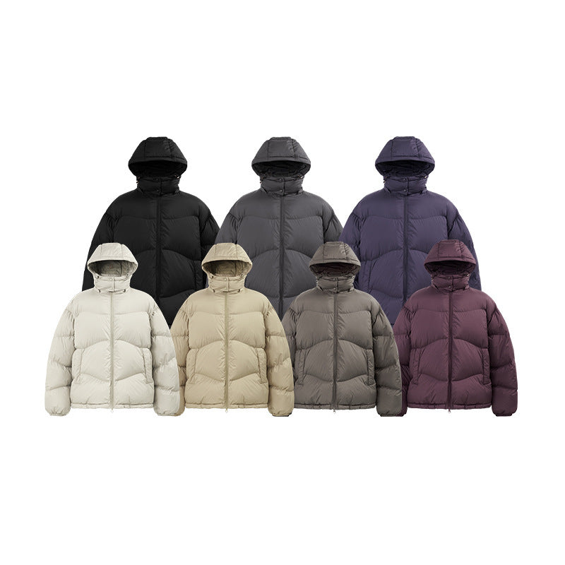 Thin And Portable Puff Down Jacket Solid Color Hooded TASTECLOTHING