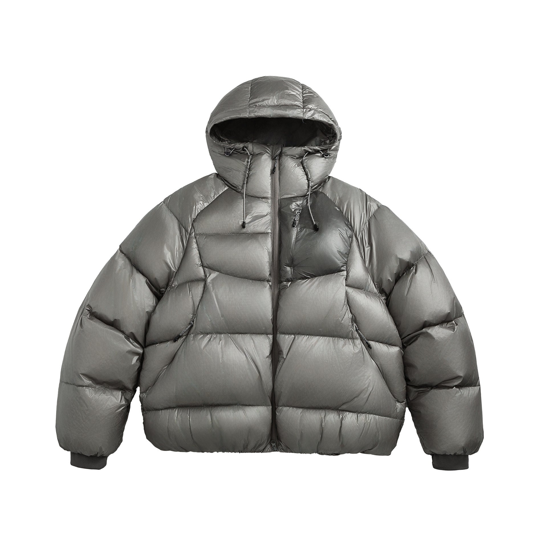 Winterjacke GLACIER Grau, gesteppt mit Kapuze