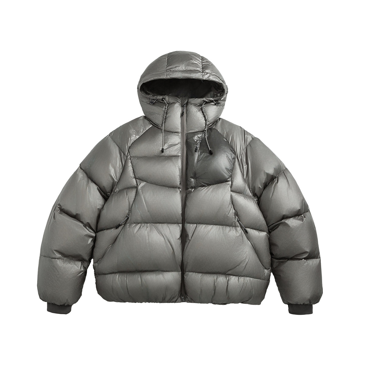 Winterjacke GLACIER Grau, gesteppt mit Kapuze