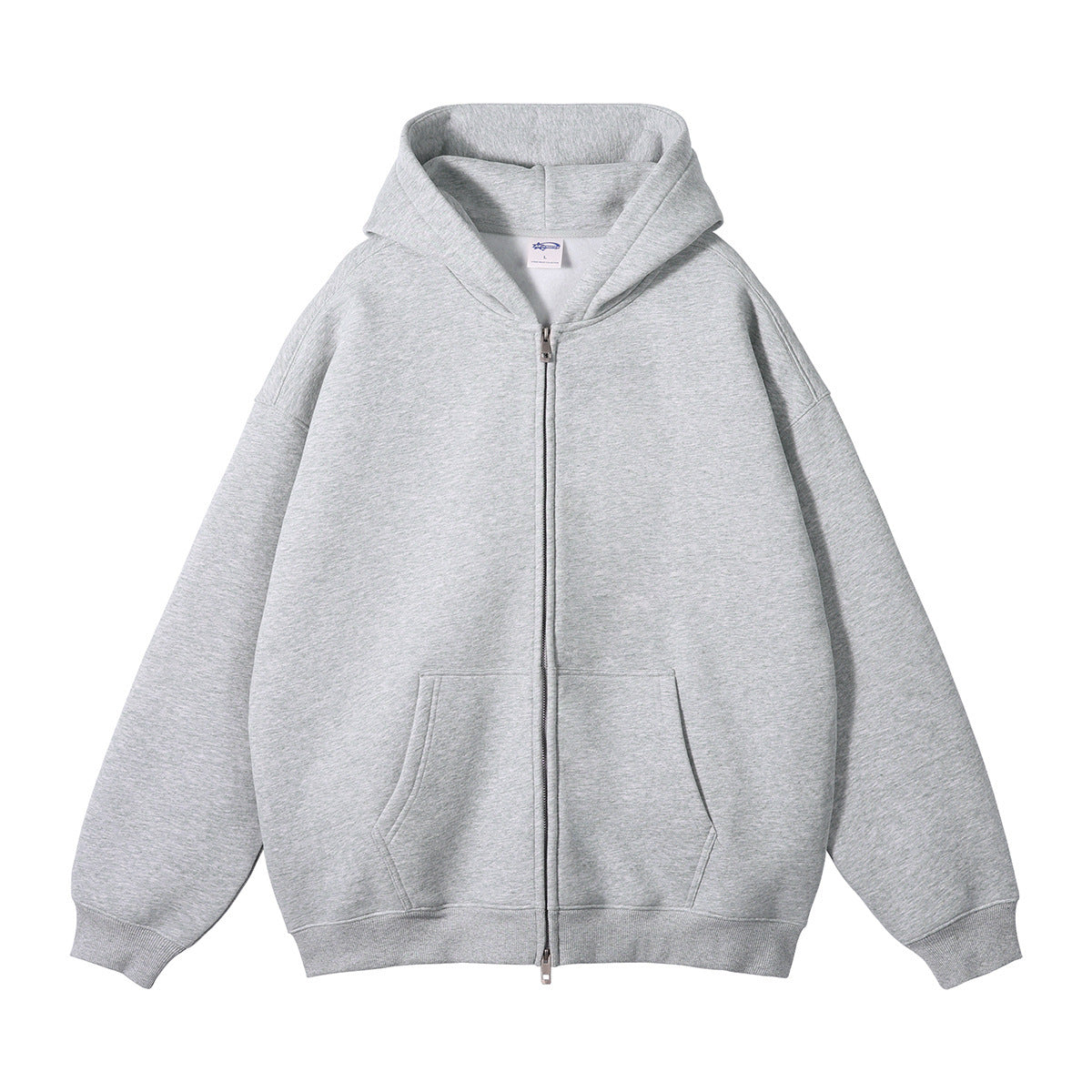 BASIC HOODIE WITH ZIPPER 350 GSM QUALITY TASTECLOTHING Flower Gray / XXL