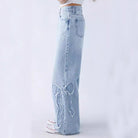 Damen Baggy Jeans Basic Denim mit Stick TASTECLOTHING