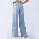 Damen Baggy Jeans Basic Denim mit Stick TASTECLOTHING