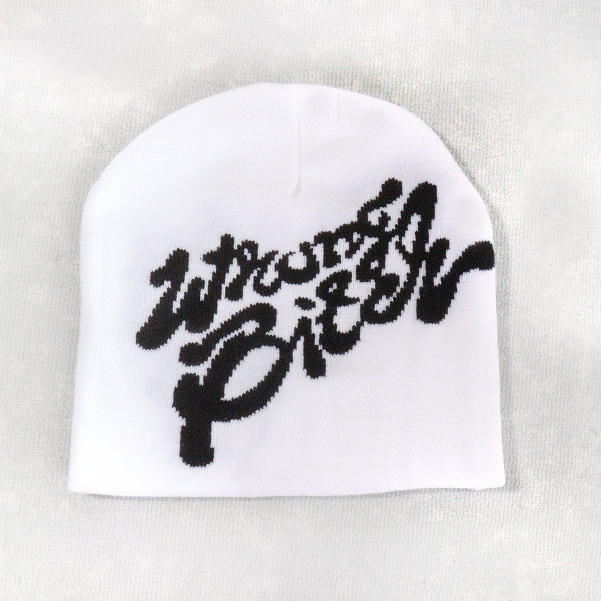 Men's And Women's Fashion Casual Letters Knitted Hat MarketPrint White-Free-Size