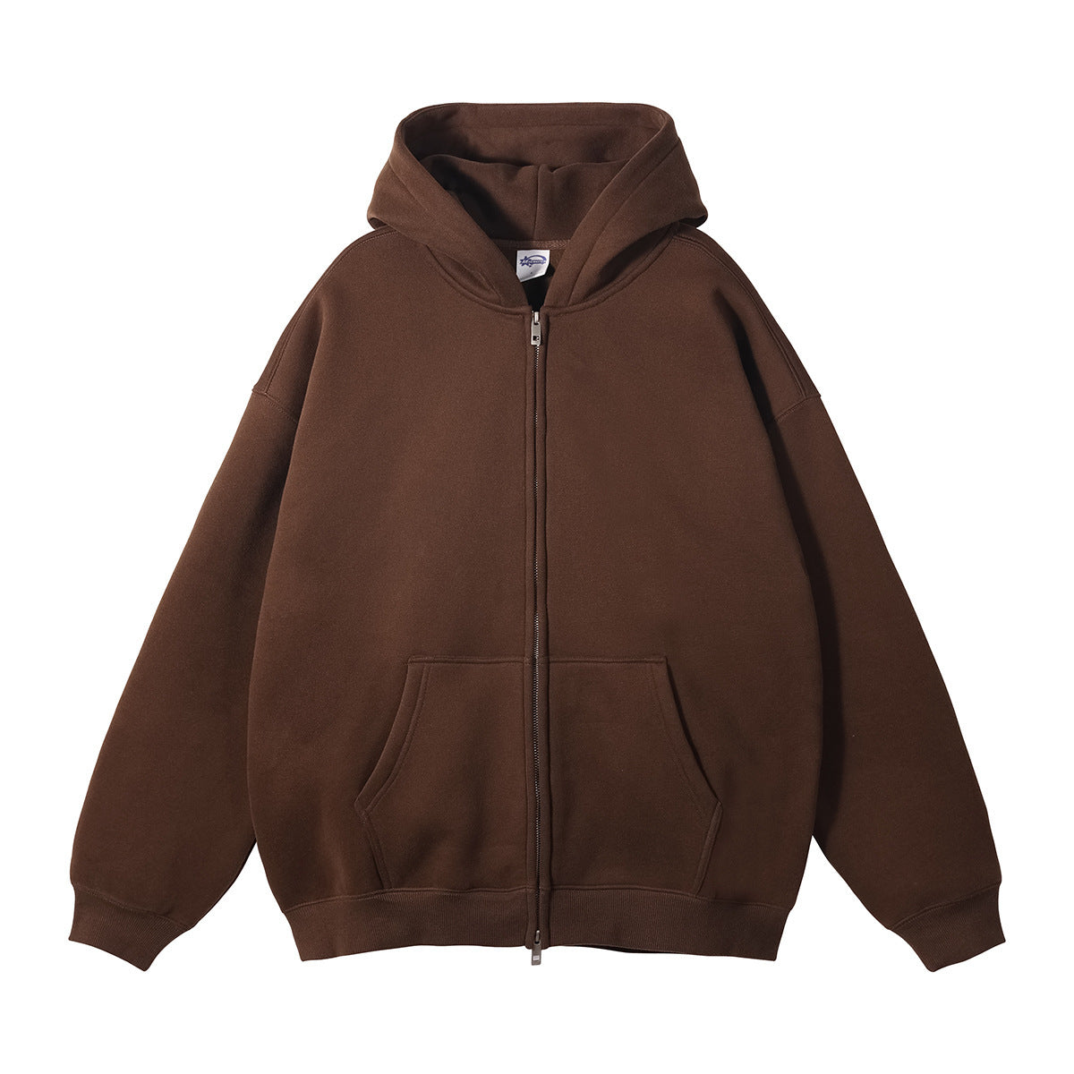 BASIC HOODIE WITH ZIPPER 350 GSM QUALITY TASTECLOTHING Coffee / XXL