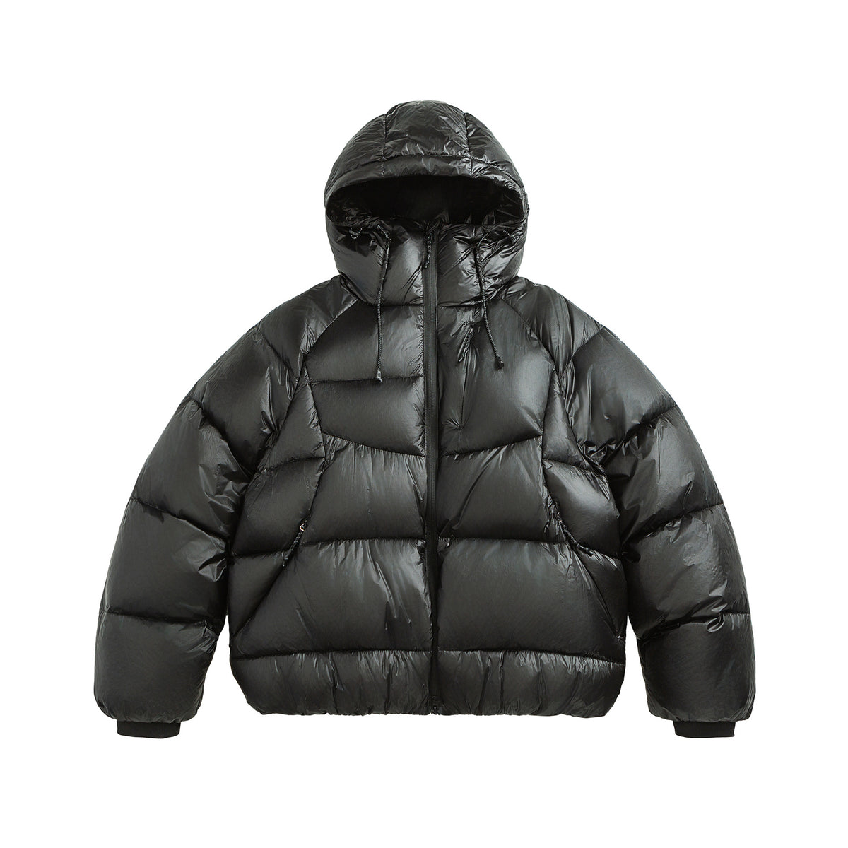 Winterjacke GLACIER Schwarz, gesteppt mit Kapuze
