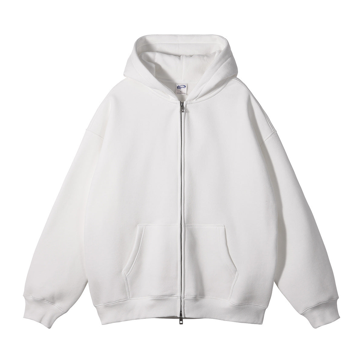 BASIC HOODIE WITH ZIPPER 350 GSM QUALITY TASTECLOTHING White / XXL