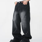 Men's Fashion Loose Straight Personalized Spray-painted Denim Trousers TASTECLOTHING