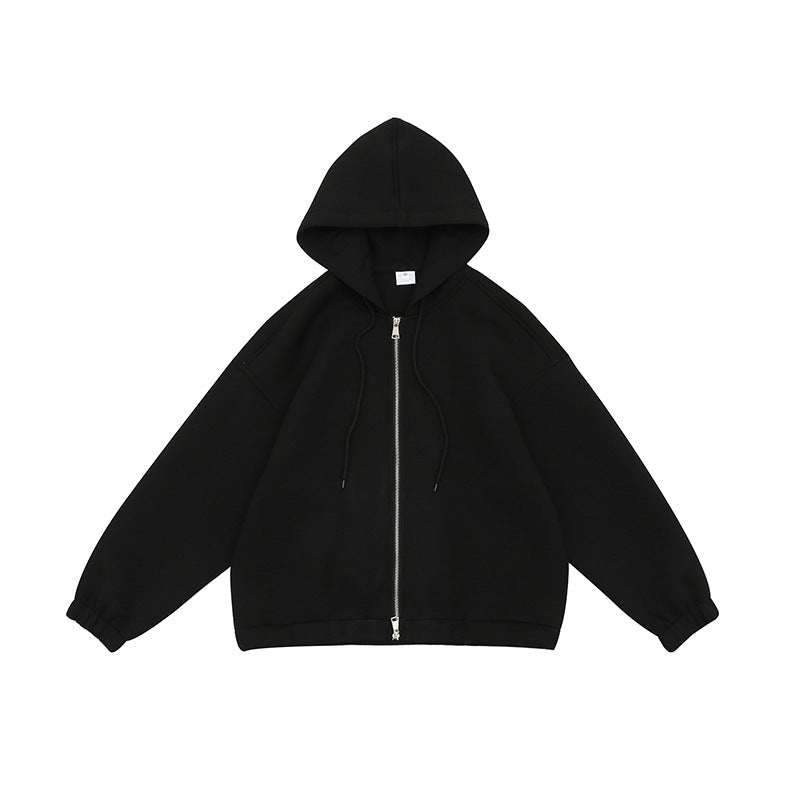 Black oversized zip hoodie deals