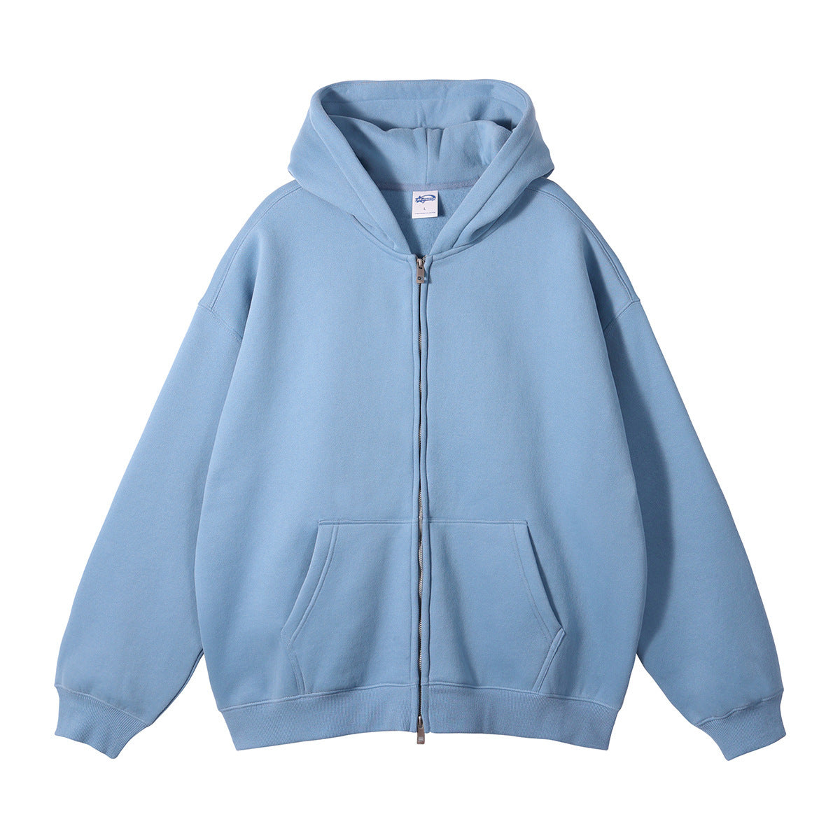 BASIC HOODIE WITH ZIPPER 350 GSM QUALITY TASTECLOTHING Medium Blue / XXL