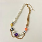 Lucky Necklace Smiley Chocker Y2k Yin And Yang Rainbow Creative Cuba Chain TASTECLOTHING Purple-Dice