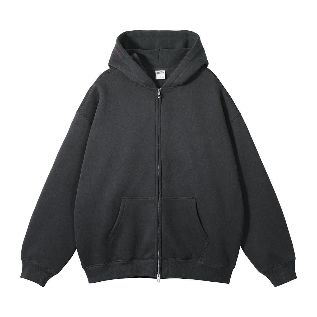 BASIC HOODIE WITH ZIPPER 350 GSM QUALITY TASTECLOTHING Dark Gray / XXL