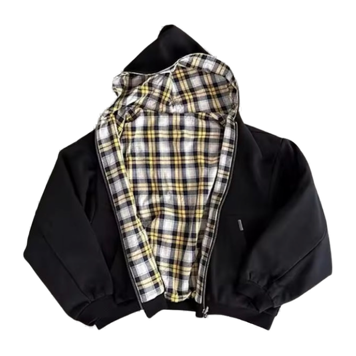 Zip Hoodie FLIPSIDE wendbar Karo Kapuzenjacke Oversize Unisex